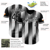 Custom Black-White Gradient Classic Vertical Stripe Authentic Baseball Jersey