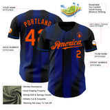 Custom Black Orange-Royal Gradient Classic Vertical Stripe Authentic Baseball Jersey