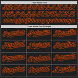 Custom Black-Orange Gradient Classic Vertical Stripe Authentic Baseball Jersey