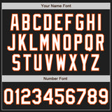 Custom Black White-Orange Gradient Classic Vertical Stripe Authentic Baseball Jersey