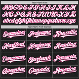 Custom Black White-Pink Gradient Classic Vertical Stripe Authentic Baseball Jersey