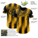 Custom Black-Gold Gradient Classic Vertical Stripe Authentic Baseball Jersey
