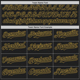 Custom Black-Old Gold Gradient Classic Vertical Stripe Authentic Baseball Jersey