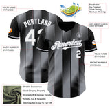 Custom Black White-Gray Gradient Classic Vertical Stripe Authentic Baseball Jersey