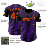 Custom Black Orange-Purple Gradient Classic Vertical Stripe Authentic Baseball Jersey
