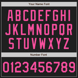 Custom Black Pink-Light Blue Gradient Classic Vertical Stripe Authentic Baseball Jersey