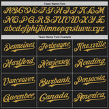 Custom Black Old Gold-Crimson Gradient Classic Vertical Stripe Authentic Baseball Jersey