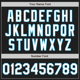 Custom Black White-Sky Blue Gradient Classic Vertical Stripe Authentic Baseball Jersey