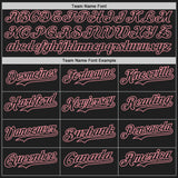Custom Black-Medium Pink Gradient Classic Vertical Stripe Authentic Baseball Jersey