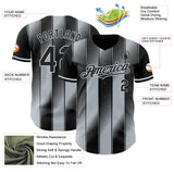 Custom Black-Silver Gradient Classic Vertical Stripe Authentic Baseball Jersey