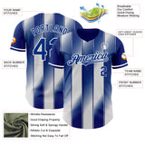Custom Royal-White Gradient Classic Vertical Stripe Authentic Baseball Jersey