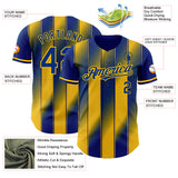 Custom Royal-Yellow Gradient Classic Vertical Stripe Authentic Baseball Jersey