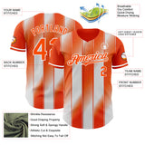 Custom Orange-White Gradient Classic Vertical Stripe Authentic Baseball Jersey