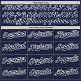 Custom Navy-White Gradient Classic Vertical Stripe Authentic Baseball Jersey