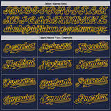 Custom Navy-Gold Gradient Classic Vertical Stripe Authentic Baseball Jersey