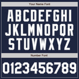 Custom Navy White-Gray Gradient Classic Vertical Stripe Authentic Baseball Jersey