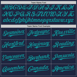 Custom Navy Teal-Gray Gradient Classic Vertical Stripe Authentic Baseball Jersey