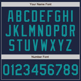 Custom Navy Teal-Gray Gradient Classic Vertical Stripe Authentic Baseball Jersey