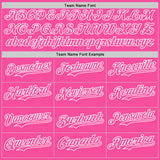 Custom Pink-White Gradient Classic Vertical Stripe Authentic Baseball Jersey
