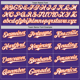 Custom Purple White-Orange Gradient Classic Vertical Stripe Authentic Baseball Jersey