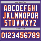 Custom Purple White-Orange Gradient Classic Vertical Stripe Authentic Baseball Jersey
