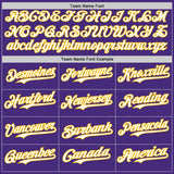 Custom Purple White-Gold Gradient Classic Vertical Stripe Authentic Baseball Jersey