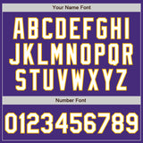 Custom Purple White-Gold Gradient Classic Vertical Stripe Authentic Baseball Jersey