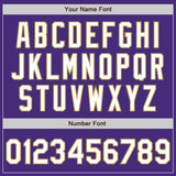 Custom Purple White-Old Gold Gradient Classic Vertical Stripe Authentic Baseball Jersey