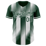 Custom Green-White Gradient Classic Vertical Stripe Authentic Baseball Jersey