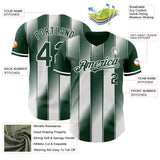 Custom Green-White Gradient Classic Vertical Stripe Authentic Baseball Jersey