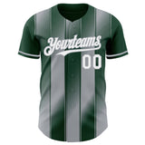 Custom Green White-Gray Gradient Classic Vertical Stripe Authentic Baseball Jersey