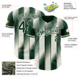 Custom Green Cream-Cream Gradient Classic Vertical Stripe Authentic Baseball Jersey