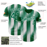 Custom Kelly Green-White Gradient Classic Vertical Stripe Authentic Baseball Jersey