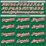 Custom Kelly Green White-Red Gradient Classic Vertical Stripe Authentic Baseball Jersey