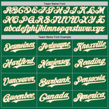 Custom Kelly Green White-Old Gold Gradient Classic Vertical Stripe Authentic Baseball Jersey