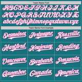 Custom Teal White-Pink Gradient Classic Vertical Stripe Authentic Baseball Jersey