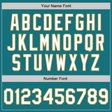 Custom Teal White-Old Gold Gradient Classic Vertical Stripe Authentic Baseball Jersey