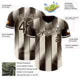 Custom Brown Cream-Cream Gradient Classic Vertical Stripe Authentic Baseball Jersey