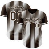 Custom Brown-White Gradient Classic Vertical Stripe Authentic Baseball Jersey