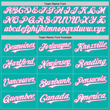 Custom Aqua White-Pink Gradient Classic Vertical Stripe Authentic Baseball Jersey