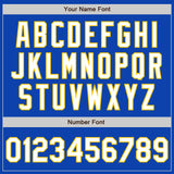 Custom Thunder Blue White-Yellow Gradient Classic Vertical Stripe Authentic Baseball Jersey