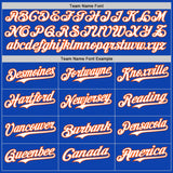 Custom Thunder Blue White-Orange Gradient Classic Vertical Stripe Authentic Baseball Jersey