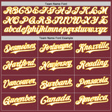 Custom Burgundy White-Gold Gradient Classic Vertical Stripe Authentic Baseball Jersey