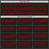 Custom Black-Red Classic Vertical Stripe Fluid Liquid Texture Authentic Baseball Jersey