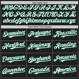 Custom Black White-Kelly Green Classic Vertical Stripe Fluid Liquid Texture Authentic Baseball Jersey