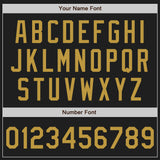 Custom Black Old Gold-Kelly Green Classic Vertical Stripe Fluid Liquid Texture Authentic Baseball Jersey