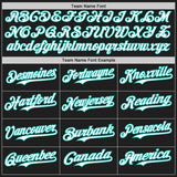 Custom Black White-Aqua Classic Vertical Stripe Fluid Liquid Texture Authentic Baseball Jersey