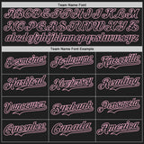Custom Black-Light Pink Classic Vertical Stripe Fluid Liquid Texture Authentic Baseball Jersey