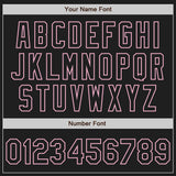 Custom Black-Light Pink Classic Vertical Stripe Fluid Liquid Texture Authentic Baseball Jersey