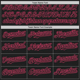 Custom Black-Neon Pink Classic Vertical Stripe Fluid Liquid Texture Authentic Baseball Jersey